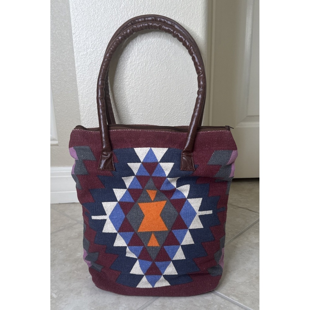 Pine‎ Creek Aztec Tote Shoulder Bag Purse Trible Southwestern Cotton Packable